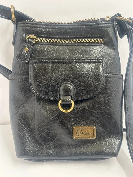 White Mountain Black Crossbody Bag with Gold Hardware - Picture 2 of 5
